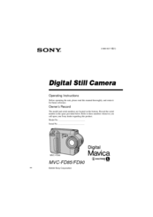 Sony MVC FD85 - 1.2MP Mavica Digital Camera Operating Instructions Manual