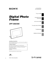 Sony S-Frame DPF-X85 Operating Instructions Manual