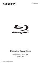 Sony BDP-S780 Operating Instructions Manual