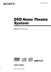 Sony DAV-DZ20 Operating Instructions Manual