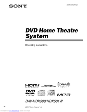 Sony DAV-HDX501W, DAV-HDX500 Operating Instructions Manual