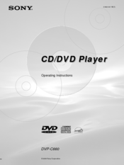 Sony DVP-C660 - 5 Disc DVD Player Operating Instructions Manual