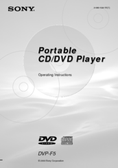 Sony DVP-F5 - Portable Cd/dvd Player Operating Instructions Manual