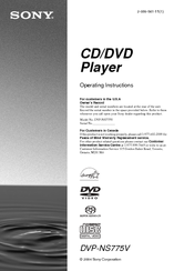 Sony DVP-NS775V Operating Instructions Manual