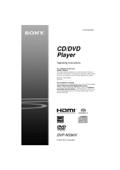 Sony DVPNS90V - HDMI/SACD 1080i Upscaling DVD Player Operating Instructions Manual