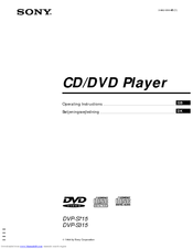 Sony DVP-S315 Operating Instructions Manual