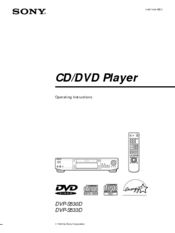 Sony DVP-S533D - Cd/dvd Player Operating Instructions Manual