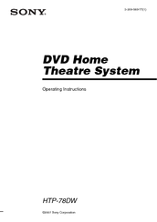 Sony ht-ddw785 Operating Instructions Manual