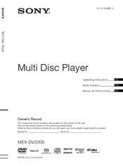 Sony MEXDV2200 - DVD/SACD/CD Receiver Operating Instructions Manual