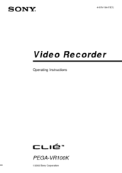 Sony CLIE PEGA-VR100K Operating Instructions Manual