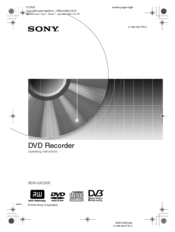 Sony RDR-GXD500 Operating Instructions Manual