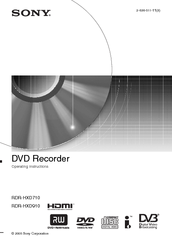 Sony RDR-HXD710 Operating Instructions Manual