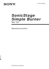 Sony Sonicstage Simple Burner Manuals Manualslib Sony Sonicstage Simple Burner Manuals Manualslib