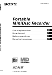 Sony MD Walkman MZ-R5ST Operating Instructions Manual