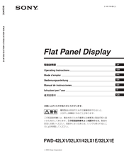 Sony 42LX1E Operating Instructions Manual