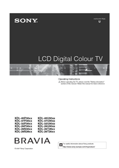 Sony Bravia KDL-26T26 Series Operating Instructions Manual