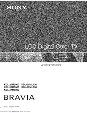 Sony Bravia KDL- 32ML 13fi Operating Instructions Manual