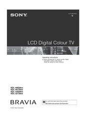 Sony Bravia KDL-40T26 Series Operating Instructions Manual