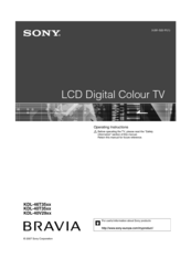 Sony Bravia KDL-40V29 Series Operating Instructions Manual