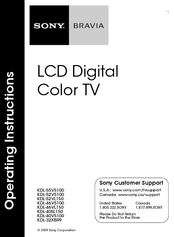 Sony Bravia Kdl 52vl150 Manuals Manualslib
