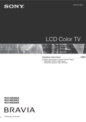 Sony Bravia KLV-46X200A Operating Instructions Manual