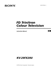 Sony FD Trinitron KV-29FX20U Instruction Manual