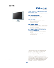Sony FWD-42LX1/W Specifications