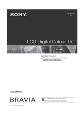 Sony Bravia KDL-20S4020 Operating Instructions Manual