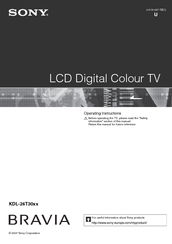 Sony Bravia KDL-26T30 Series Operating Instructions Manual