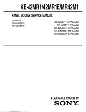 Sony WEGA KE-42MR1 Service Manual