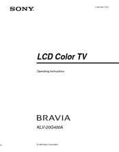 Sony Bravia KLV-20G400A Operating Instructions Manual