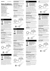 Sony MDR-E10LP - Stereo Headphones Operating Instructions