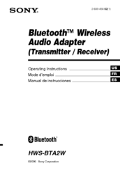 Sony HWSBTA2W - Bluetooth Wireless Audio Transmitter Operating Instructions Manual