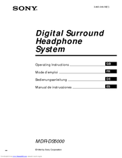 Sony MDR-DS5000 Operating Instructions Manual