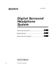 Sony MDR-IF8000 Operating Instructions Manual