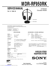 Sony NC-AA MDR-RF950 Service Manual