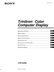 Sony Trinitron CPD-E400E Operating Instructions Manual