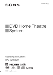 Sony DAV-DZ360 Operating Instructions Manual