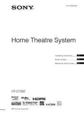 Sony HT-CT350 Operating Instructions Manual