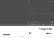 Sony DAV X1G Operating Instructions Manual