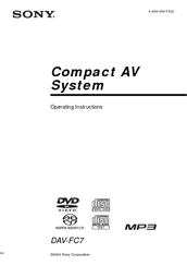 Sony DAV-FC7 - Dvd Dream System Operating Instructions Manual