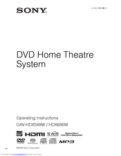 Sony BRAVIA DAV-HDX589W Operating Instructions Manual