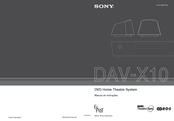 Sony DAV X10 - Bravia Theater Home System Manual De Instruções