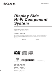 Sony DHC-FL7D - Display Side Hi Fi Component System Operating Instructions Manual