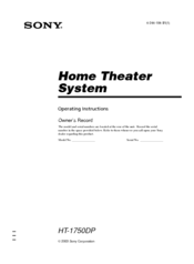 Sony HT-1750DP Operating Instructions Manual