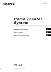 Sony HT-BE1 Operating Instructions Manual