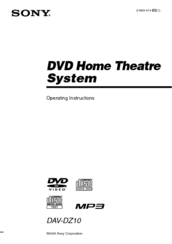 Sony DAV-DZ10 Operating Instructions Manual