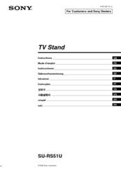 Sony SURS51U - Stand For Rear Projection TV Instructions Manual