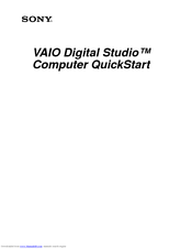 Sony VAIO Countertop Computer Quick Start Manual