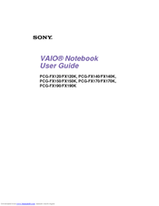 Sony VAIO PCG-FX140K User Manual
